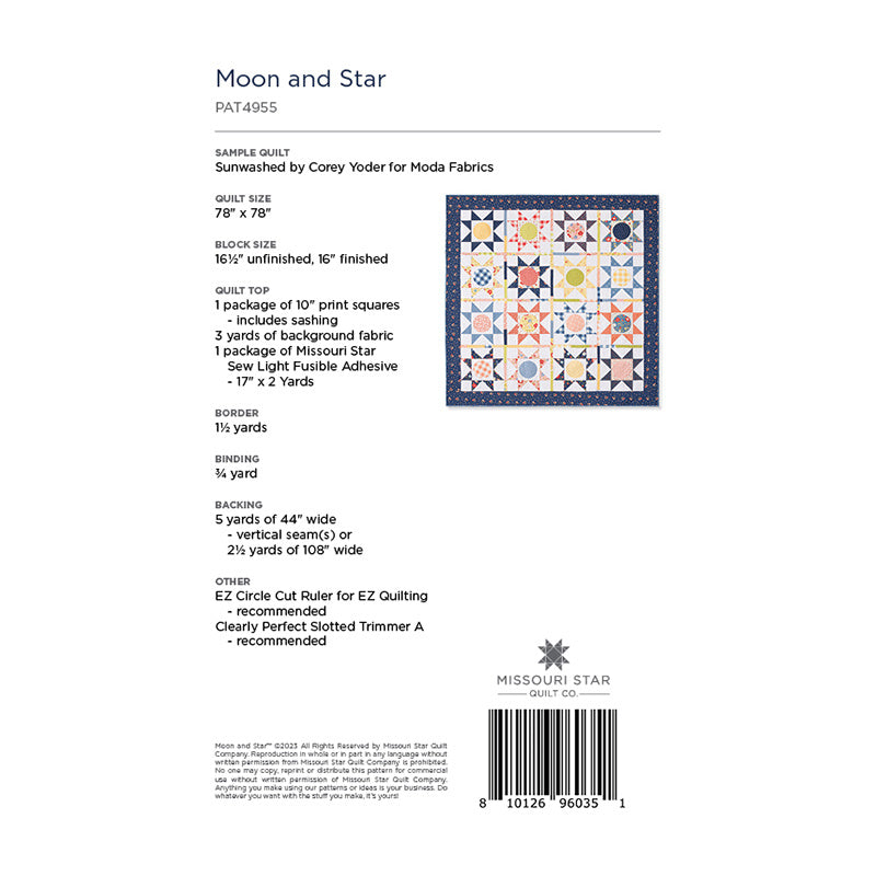 Moon and Star Quilt Pattern by Missouri Star Alternative View #1