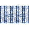 Indigo Splash - Medallion Repeating Stripe White Blue Yardage Alternative View #1