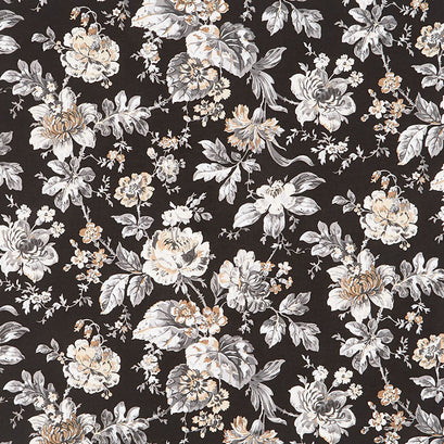 Lockwood Manor - Trailing Flowers Black Yardage