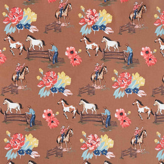 Wild Rose - Cowgirl Main Brown Yardage