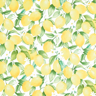Lemon Bouquet - Lemon Branch With Leaves Lemon Digitally Printed Yardage