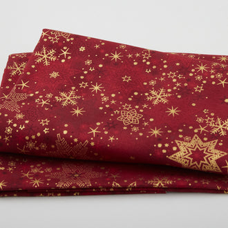 Star Sprinkle - Snowflakes Red 2 Yard Cut