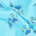 Royal Plume - Tossed Blue Small Florals Turquoise Metallic Yardage Alternative View #1