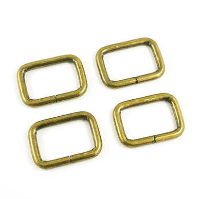 Emmaline 1" Rectangular Rings - Set of Four Antique Brass