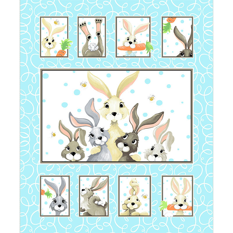 Harold the Hare - Quilt Aqua Panel Primary Image