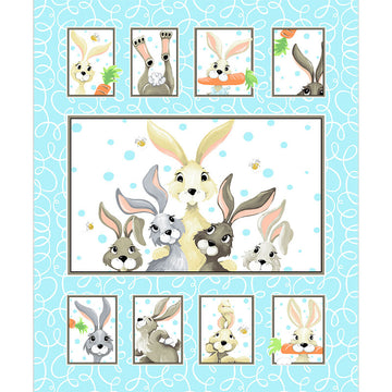 Harold the Hare - Quilt Aqua Panel Primary Image