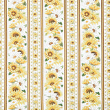 Honey Bee Farm - Bee Floral 11" Stripes Cream Yardage Primary Image