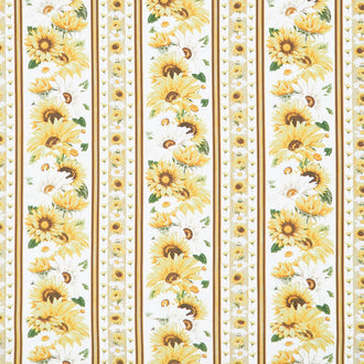 Honey Bee Farm - Bee Floral 11" Stripes Cream Yardage