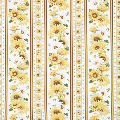Honey Bee Farm - Bee Floral 11" Stripes Cream Yardage