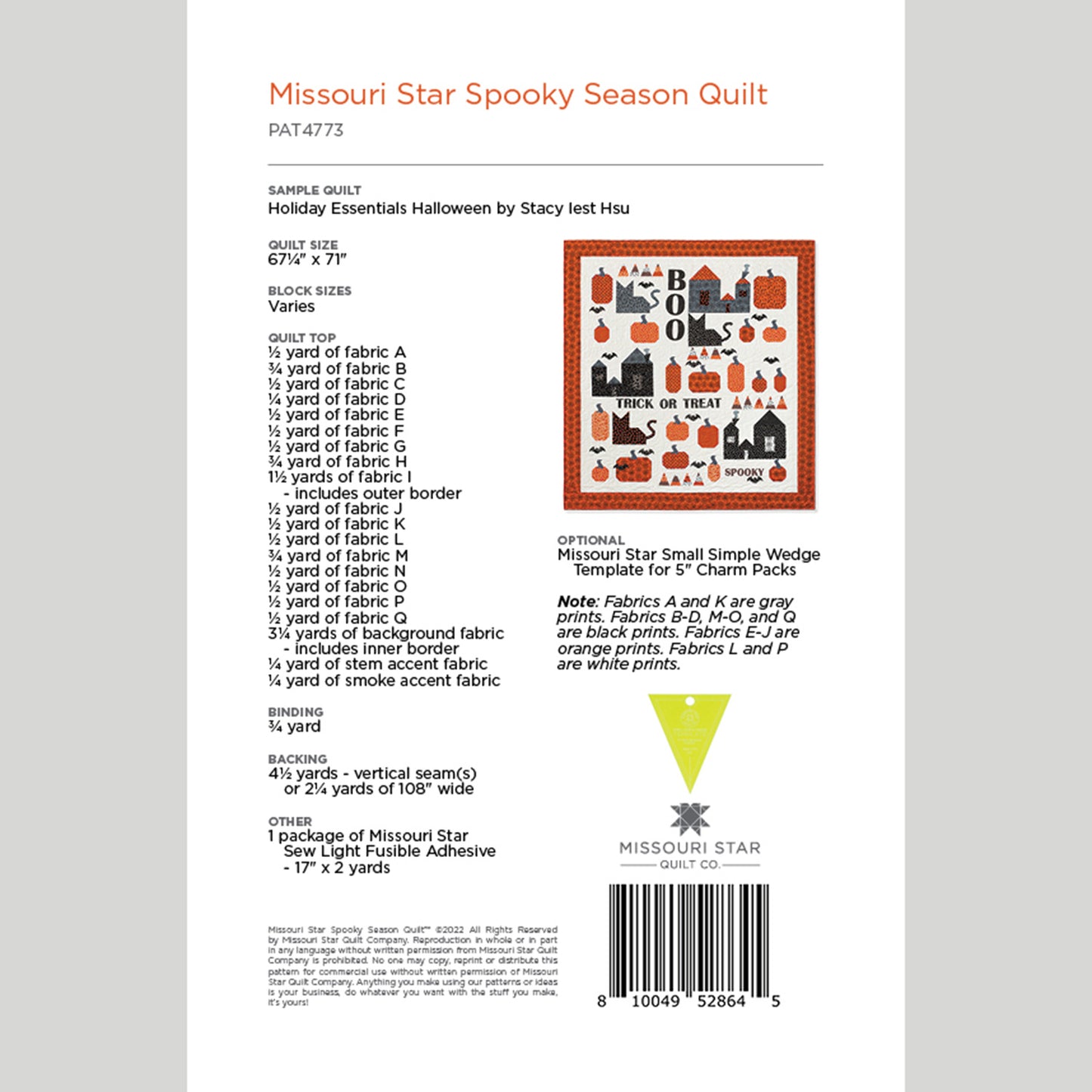 Digital Download - Spooky Season Quilt Pattern by Missouri Star Alternative View #1