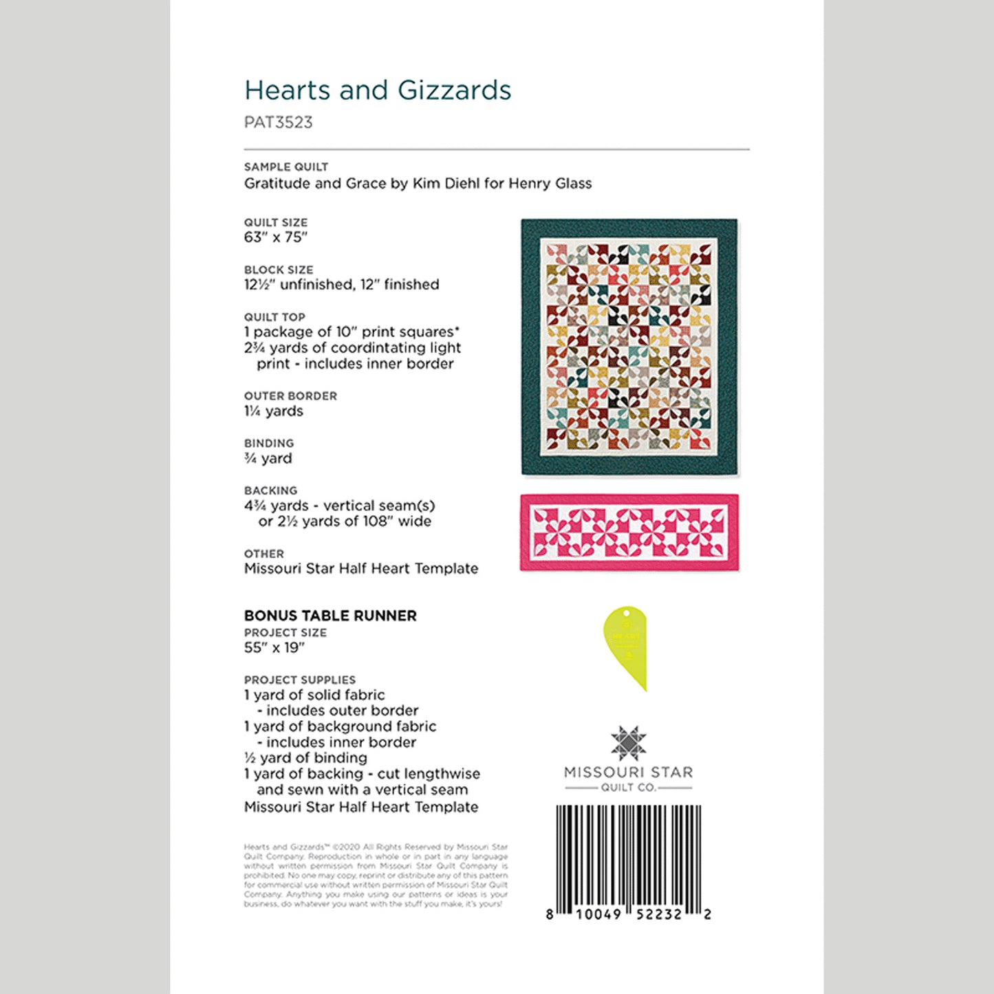 Digital Download - Hearts and Gizzards Quilt Pattern by Missouri Star Alternative View #1