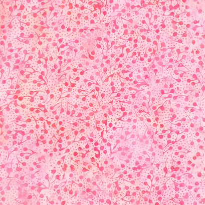 Tropical Oasis Batiks - Berries Pink Carnation Yardage