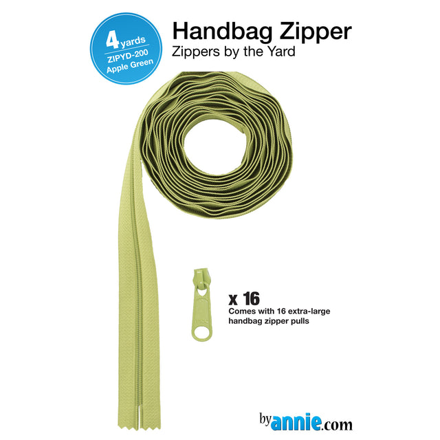 ByAnnie Zippers by the Yard - 4 yards Apple Green Primary Image