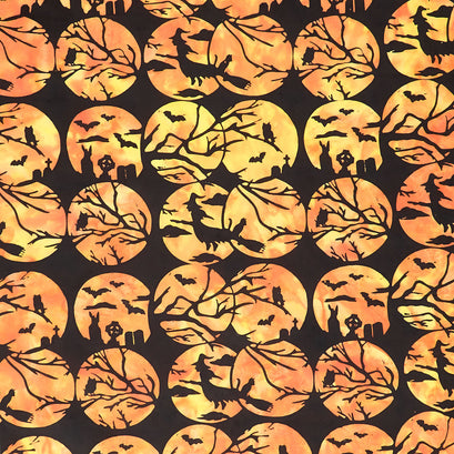 Hocus Pocus Batiks - Circle Witch Black Yardage