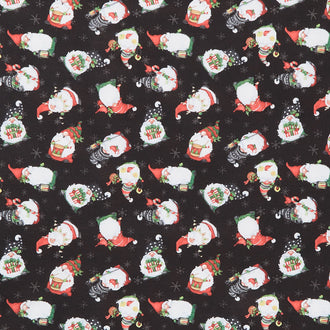 Baby It's Gnomes Out - Gnomes Toss Black Yardage