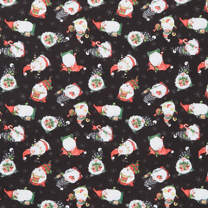 Baby It's Gnomes Out - Gnomes Toss Black Yardage