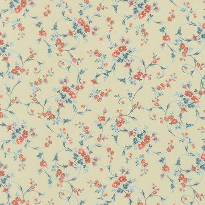 Victory Garden - Small Victorian Vines Beige Yardage