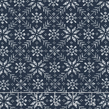 Nordic Stitches - Eight Leaf Rose Marine Yardage Primary Image