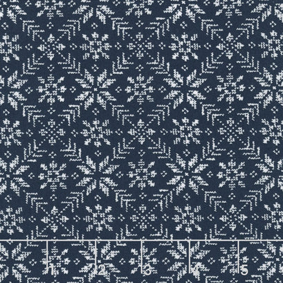 Nordic Stitches - Eight Leaf Rose Marine Yardage