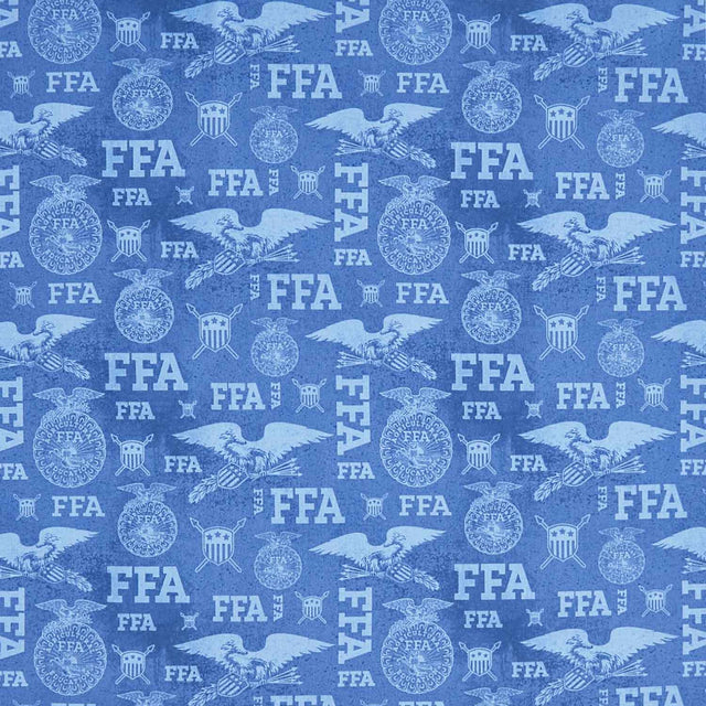 FFA Forever Blue Tonal Logos Blue Yardage