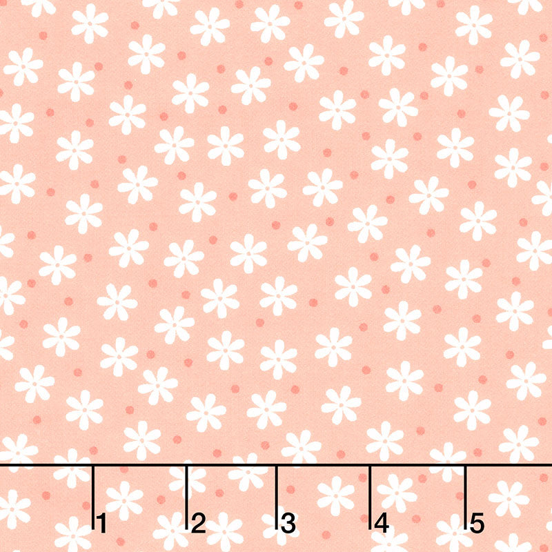 Cozy Cotton Flannels - Flowers Peach Yardage Primary Image