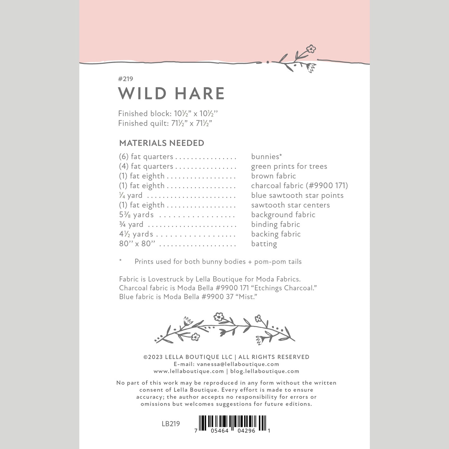 Digital Download - Wild Hare Quilt Pattern Alternative View #1
