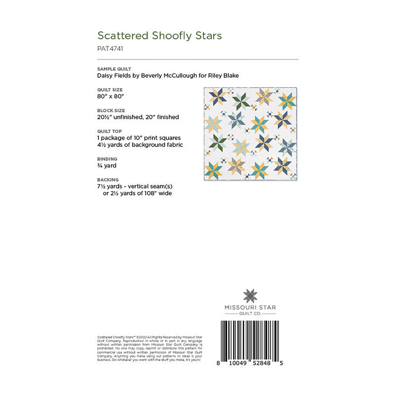 Scattered Shoofly Stars Quilt Pattern by Missouri Star Alternative View #1