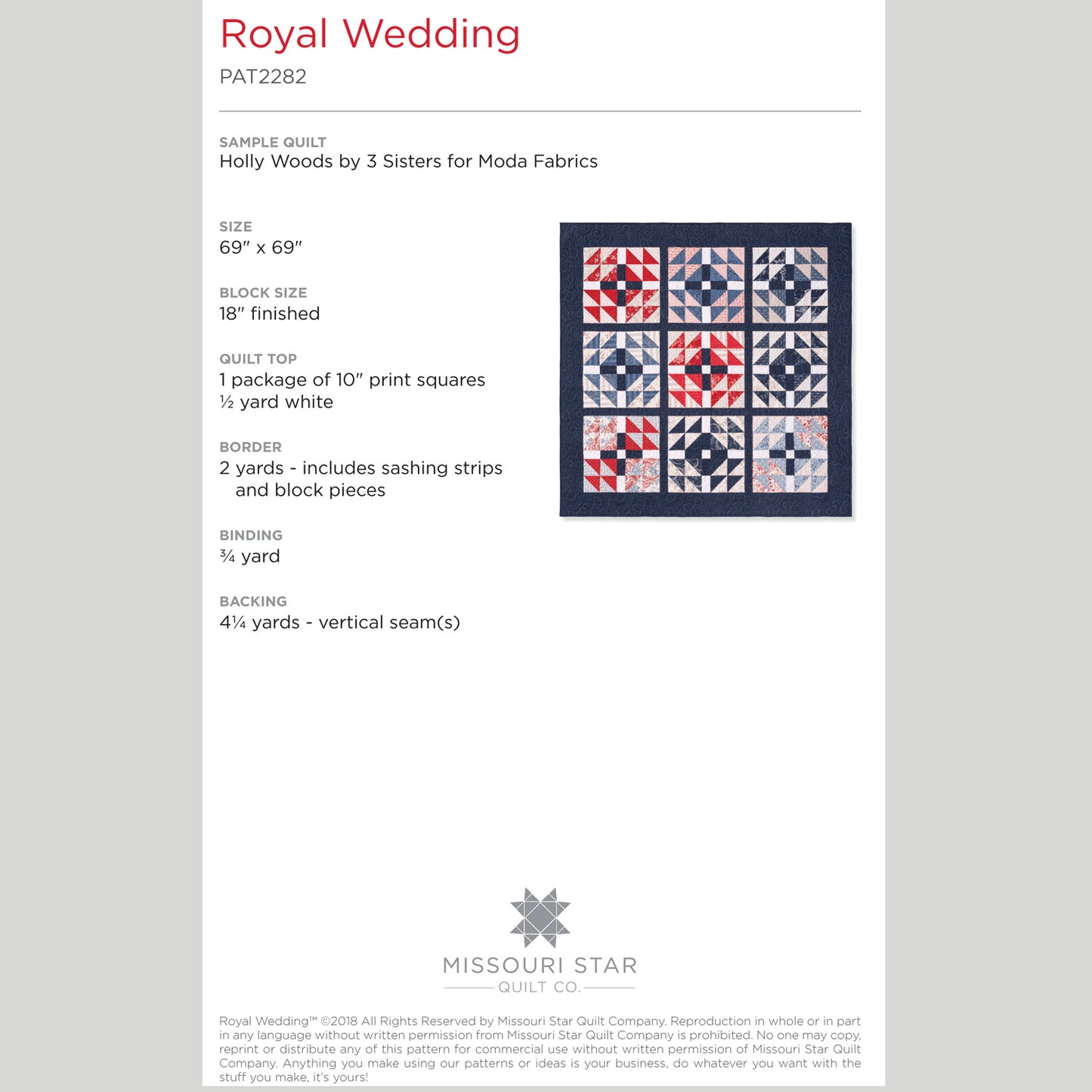 Digital Download - Royal Wedding Quilt Pattern by Missouri Star Alternative View #1