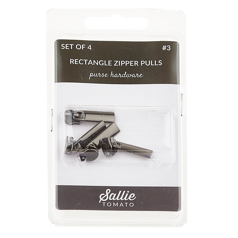 Sallie Tomato #3 Rectangle Zipper Pulls - Set of Four Gunmetal Alternative View #1
