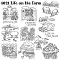Aunt Martha's Life on the Farm Iron-On Embroidery Pattern