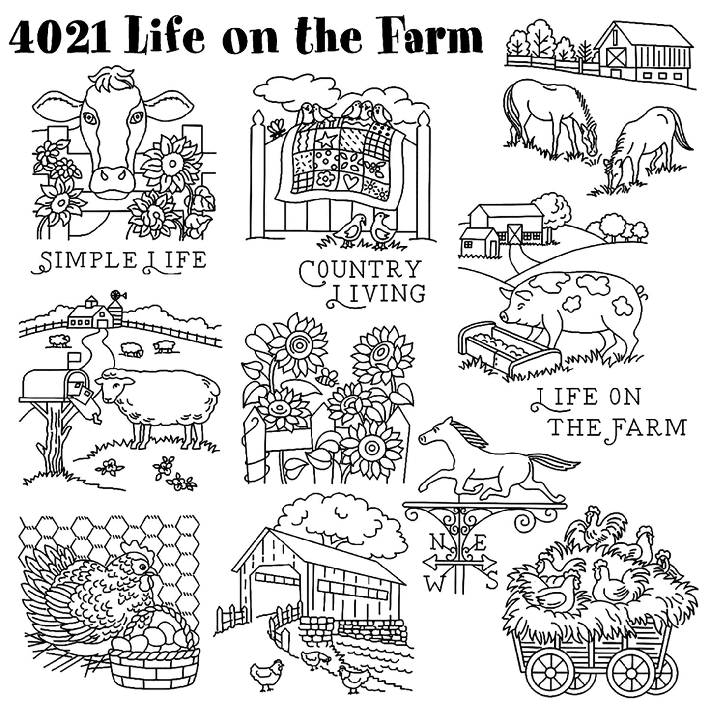Aunt Martha's Life on the Farm Iron-On Embroidery Pattern Alternative View #2