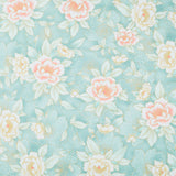 Imperial Collection - Honoka Teal Colorstory Floral Aqua Metallic Yardage Primary Image