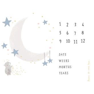 D is for Dream - Dreamy Milestone Blanket White Panel