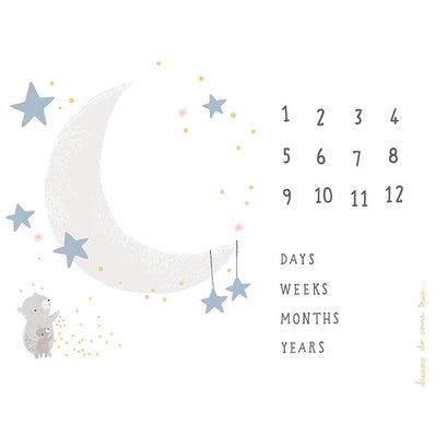 D is for Dream - Dreamy Milestone Blanket White Panel