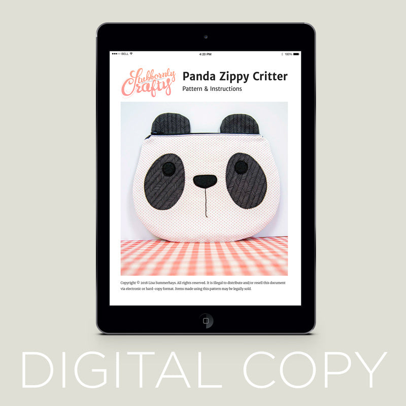 Digital Download - Panda Zippy Critter Pouch Pattern Primary Image