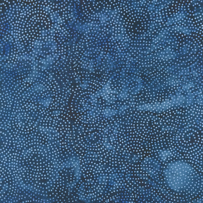 Porcelain Blue Batiks - Paisley Dot Blue Ocean Yardage