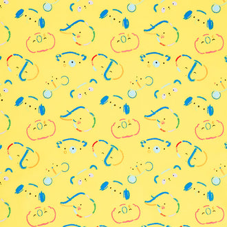 Our Little Band - Animal Toss Yellow Yardage