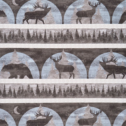 Wild Woods Lodge - Wildlife Repeating Stripe Multi Yardage