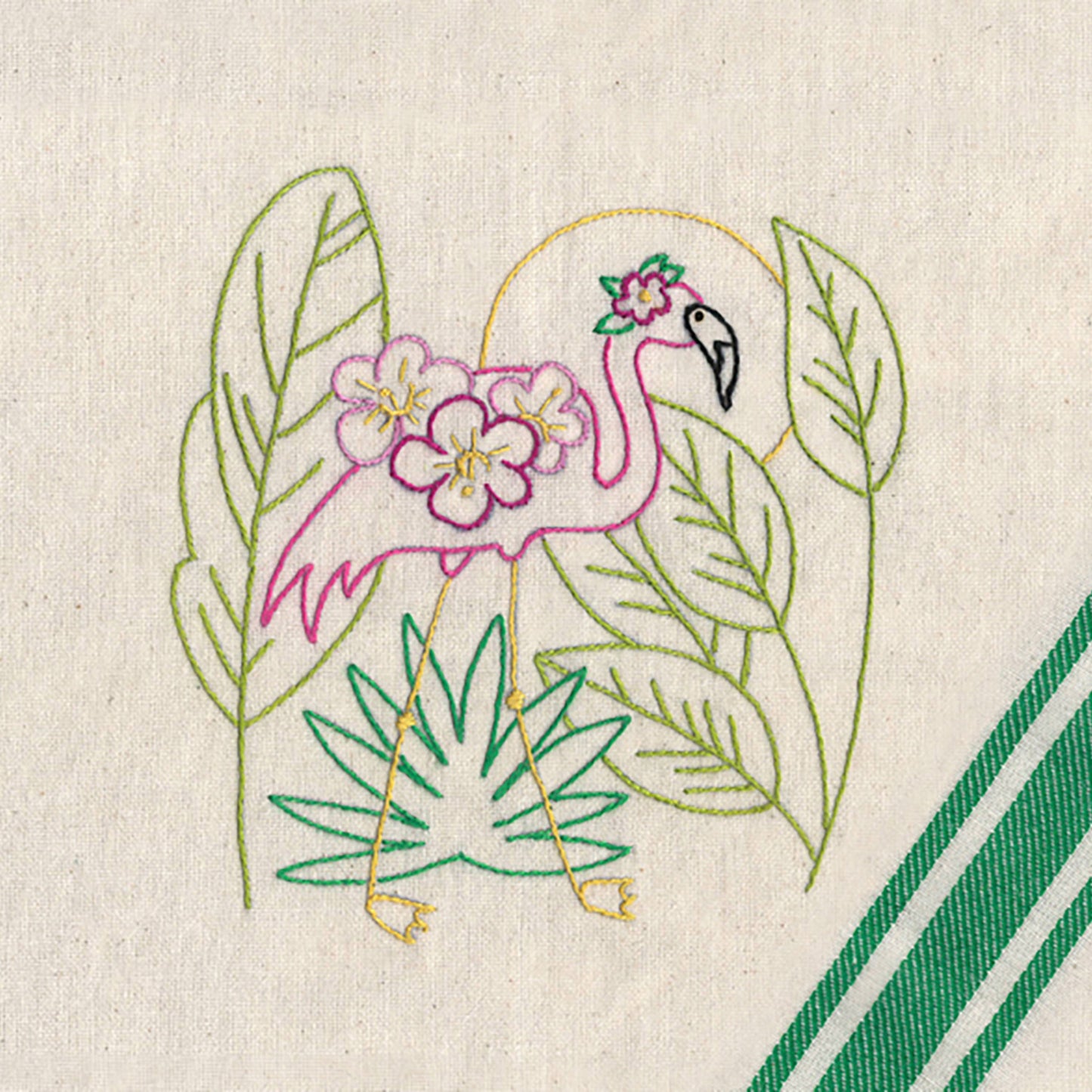 Stitcher's Revolution Flamingo Lingo Iron-On Embroidery Pattern Alternative View #3