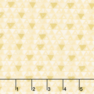 Gustav Klimt - Triangles Ivory Metallic Yardage