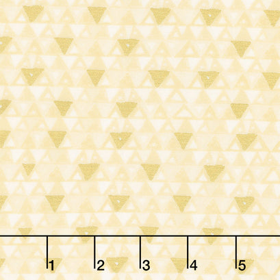Gustav Klimt - Triangles Ivory Metallic Yardage