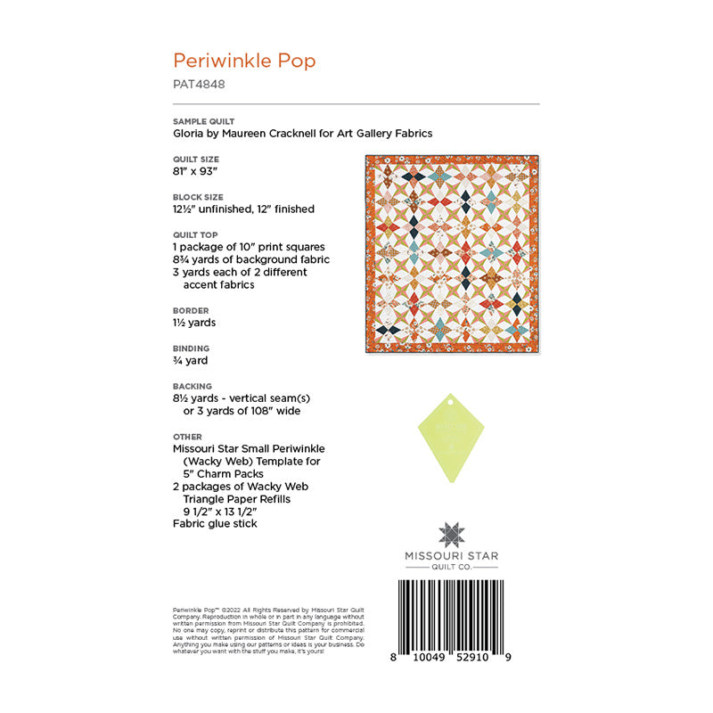 Periwinkle Pop Quilt Pattern by Missouri Star Alternative View #1