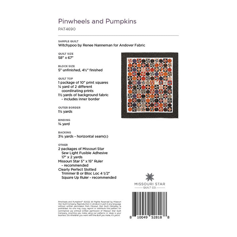 Pinwheels and Pumpkins Quilt Pattern by Missouri Star Alternative View #1