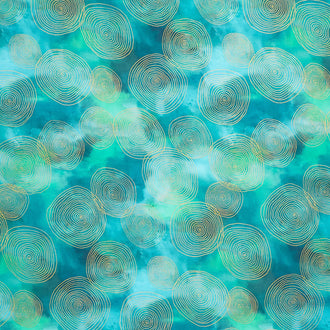 Chromaticity - Rings Ocean Metallic Yardage