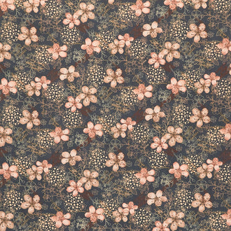 Froth and Bubble - Mixed Media Slate Blue Yardage