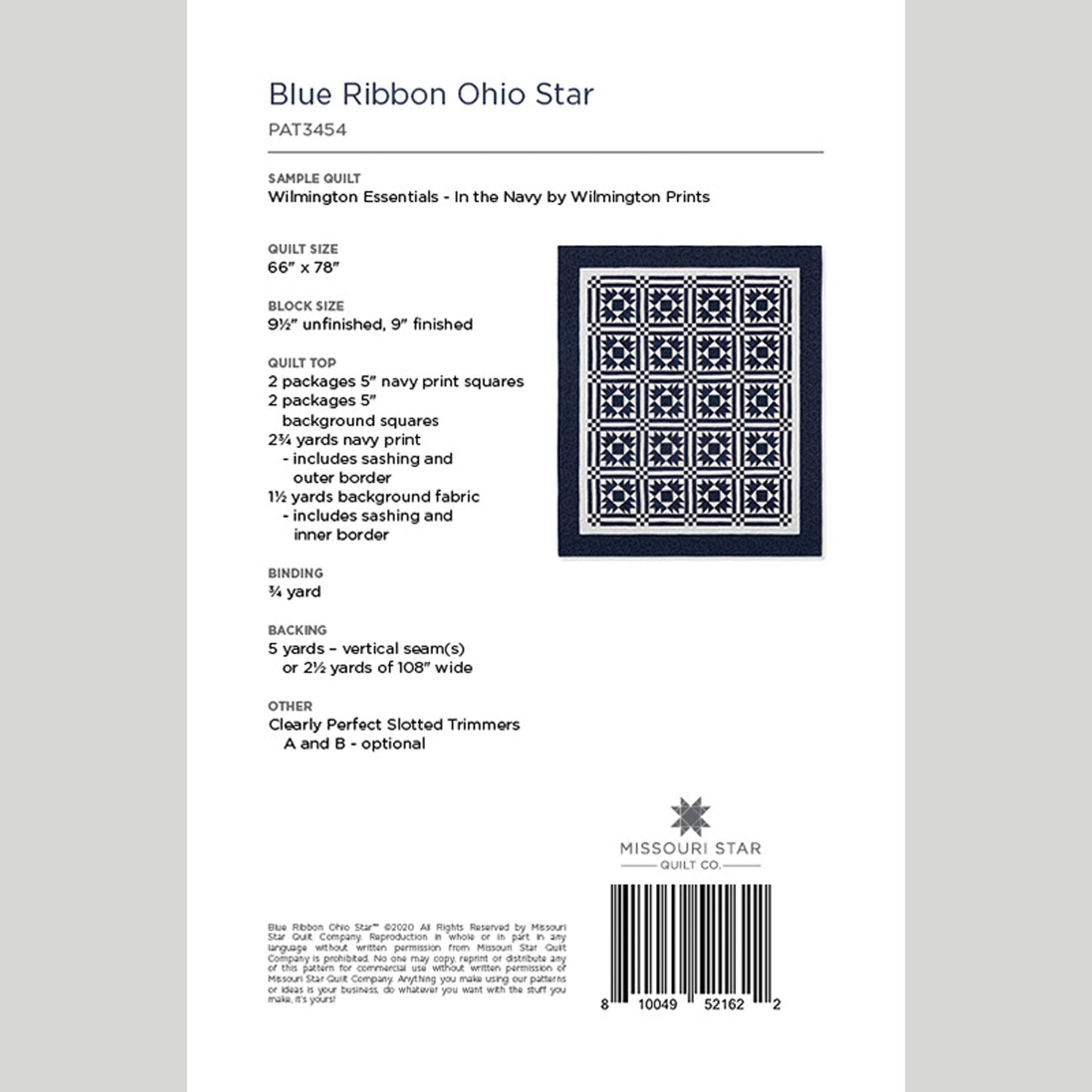 Digital Download - Blue Ribbon Ohio Star Quilt Pattern by Missouri Star Alternative View #1