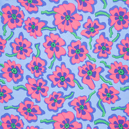 Kaffe Fassett Collective - August 2023 - Cool ColorwayCamo Flower Blue Yardage Primary Image