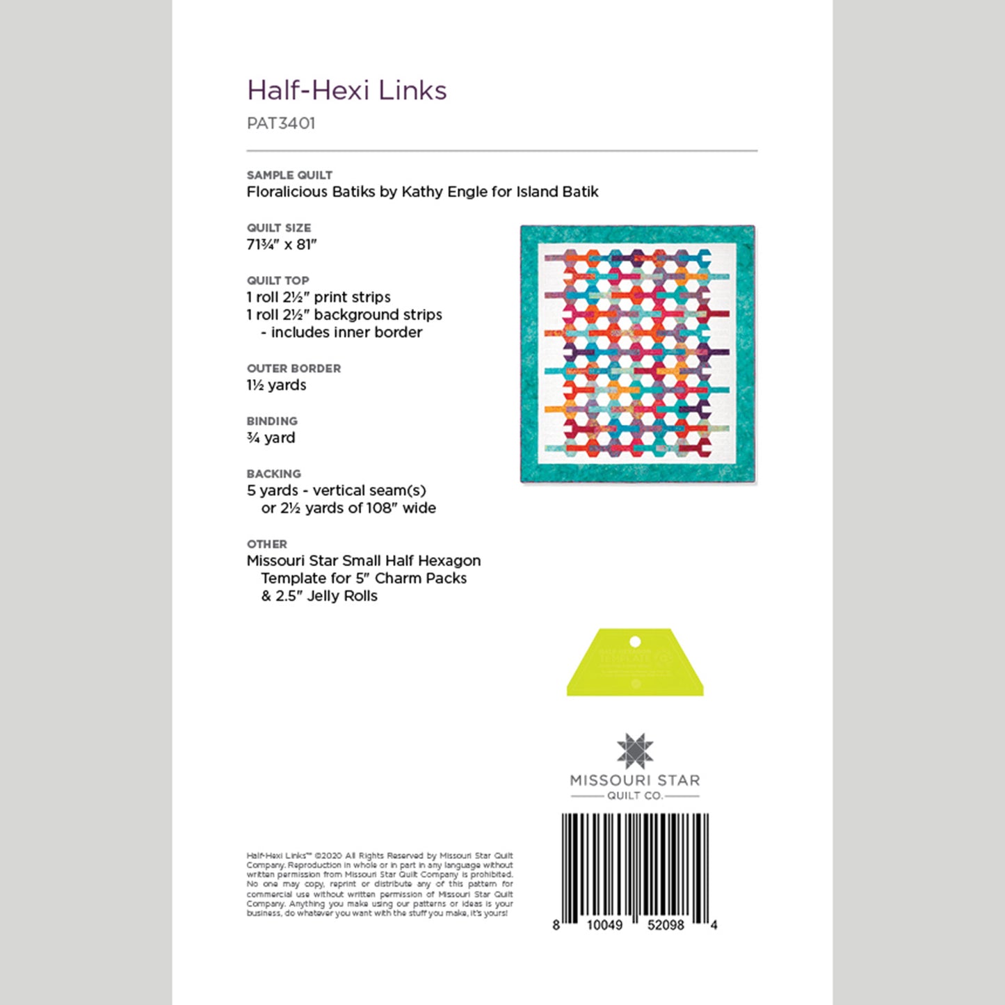 Digital Download - Half-Hexi Links Quilt Pattern by Missouri Star Alternative View #1