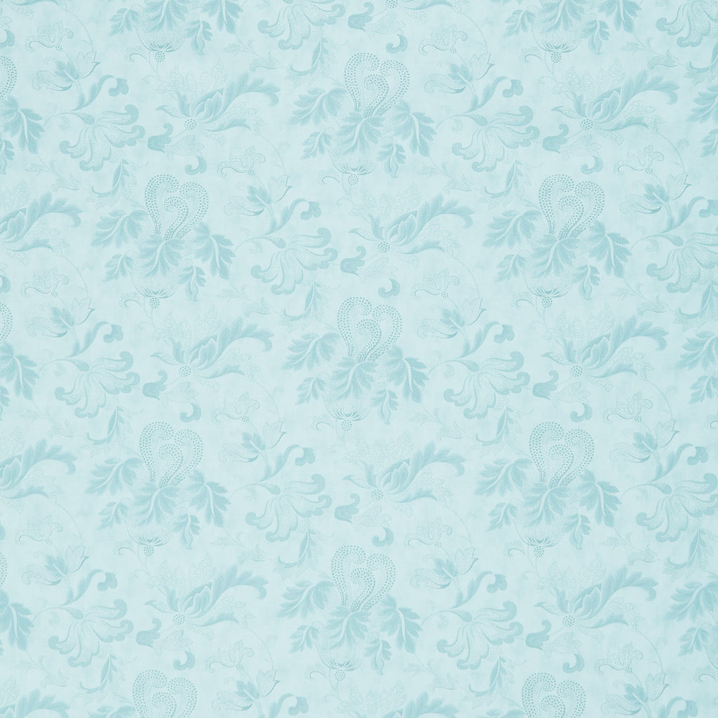 Collection for a Cause: Etchings - Friendly Flourish Aqua Yardage Primary Image