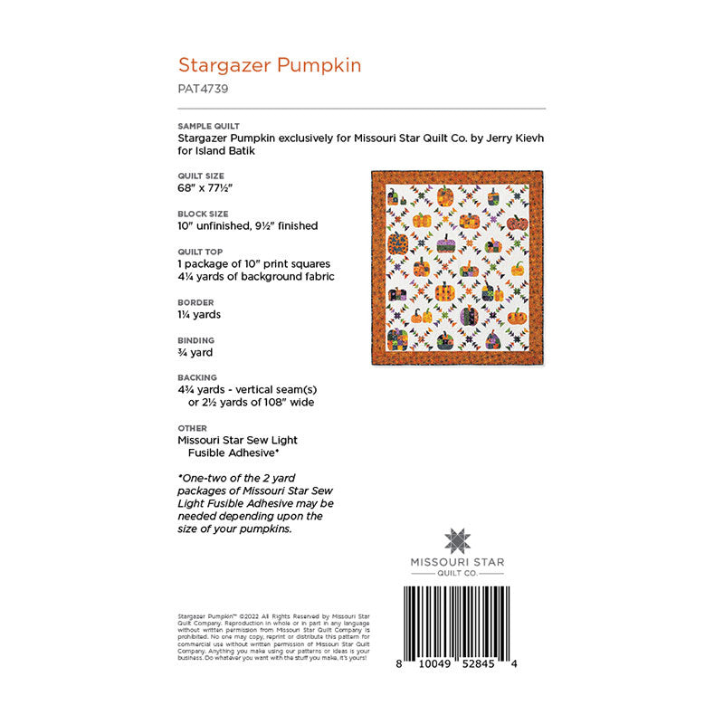 Stargazer Pumpkin Quilt Pattern by Missouri Star Alternative View #1